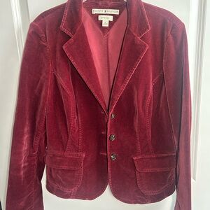 Vintage Tommy Hilfiger Red Velvet Blazer